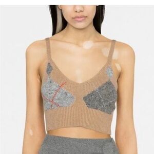 Ralph Lauren Tan Argyle V-Neck Sweater Vest